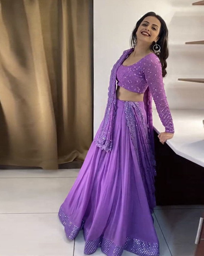 Beautiful lavender colour lehanga choli for Sabyasachis Lehengas, Floral Skirts, Punjabi Ethnic Lehengas,Indo-western Outfits Indian Outfits