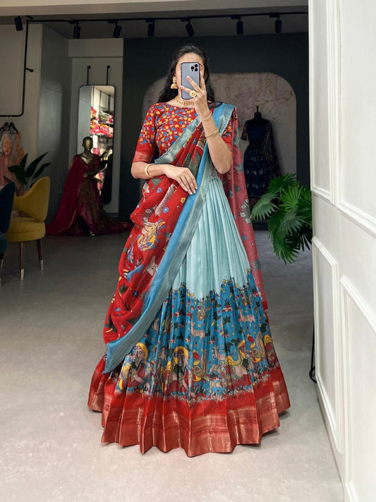 Kalamkari lehenga choli,party wear lehenga, chent crep lehenga, bridal lehenga for wedding, designer lehenga