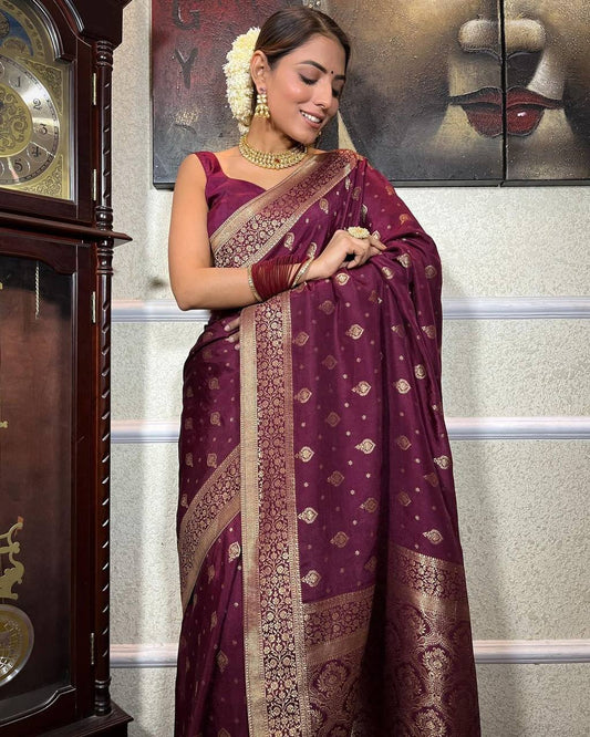 PURE BANARASI COPPER ZARI WEAVING BANARASI SAREE