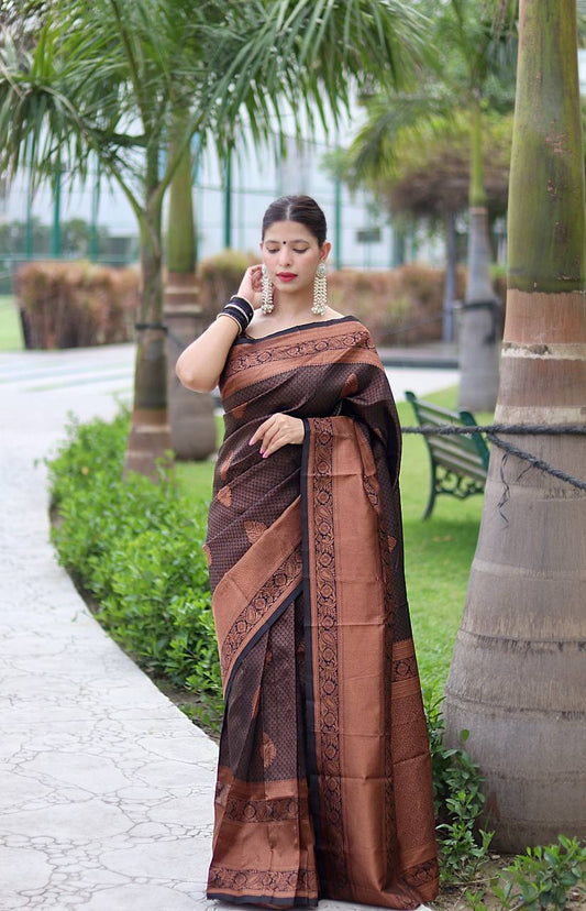 NEW SAREE PURE BANARASI COPPER ZARI WEAVING