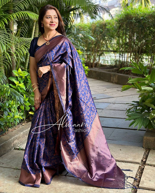 NEW SAREE PURE BANARASI COPPER ZARI WEAVING