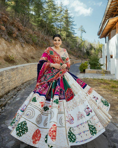 Navratri special lehenga choli for women or girls gujarati garba festival wear chaniya choli Printed lehenga choli in heavy Muslin cotton indian traditional ghagra choli