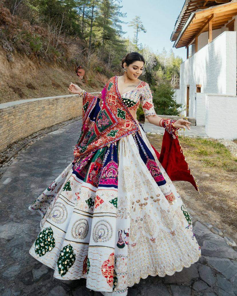 Navratri special lehenga choli for women or girls gujarati garba festival wear chaniya choli Printed lehenga choli in heavy Muslin cotton indian traditional ghagra choli