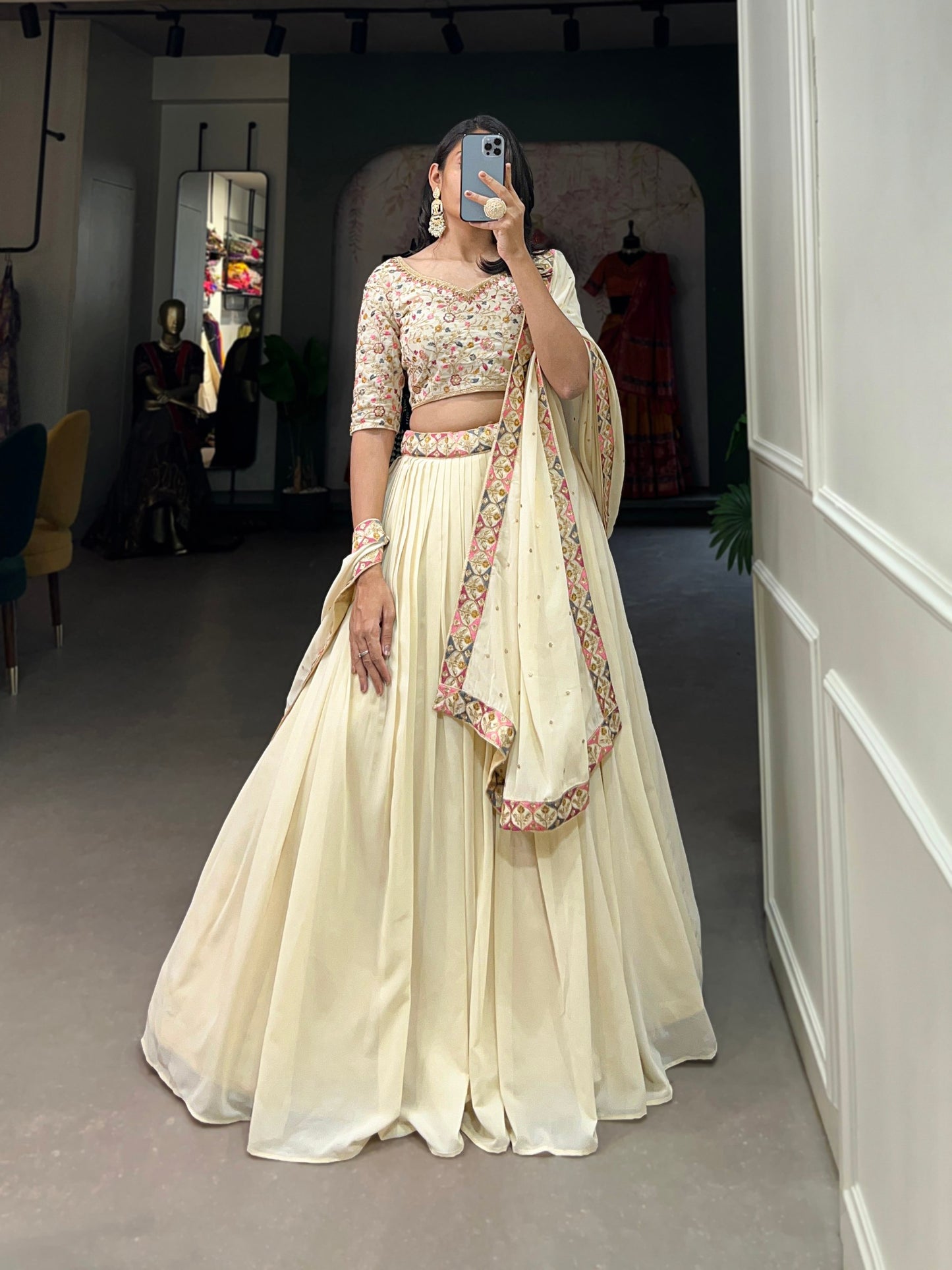 Beautiful Designer Wedding Special Heavy Georgette Party Wear Lehenga Choli