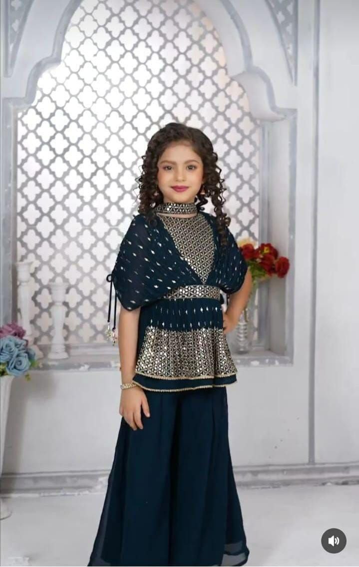 Girls Festive & Party Kurta and Palazzo Set