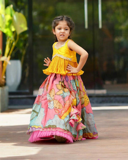 Beautiful Designer Party Wear Kids Georgette Lehenga Choli