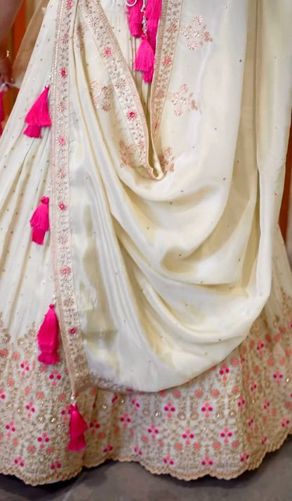 White Color New Festival Collection Lehenga Choli With Heavy Sequence Work