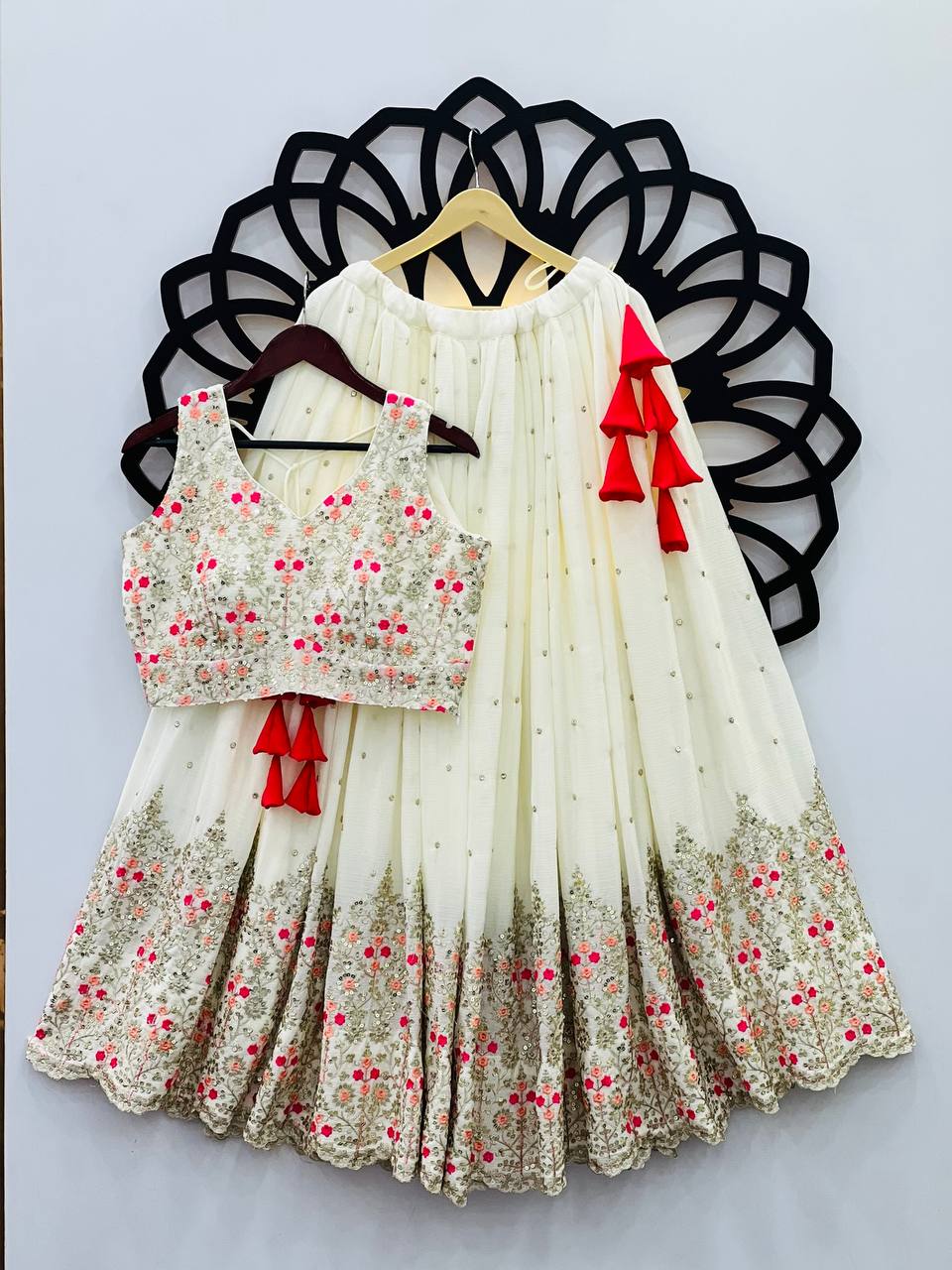 White Color New Festival Collection Lehenga Choli With Heavy Sequence Work