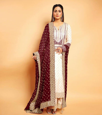 New Eid Collection Pure Chinnon Silk With Heavy Embroidery Sequence Work