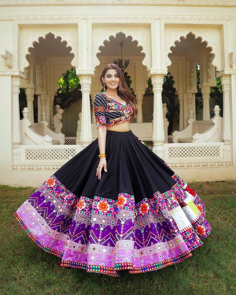 Black Color Full Flair Lehenga Blouse Fancy Stylish Ghagra Choli Traditional Bridal Bollywood Western Wedding Party Amazing Attactive