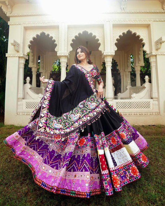 Black Color Full Flair Lehenga Blouse Fancy Stylish Ghagra Choli Traditional Bridal Bollywood Western Wedding Party Amazing Attactive