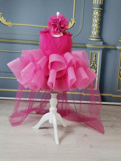 Pink and Fuchsia Girl's Dress -Perfect for Wedding,Bridesmaids, and Special Occasions-Girls