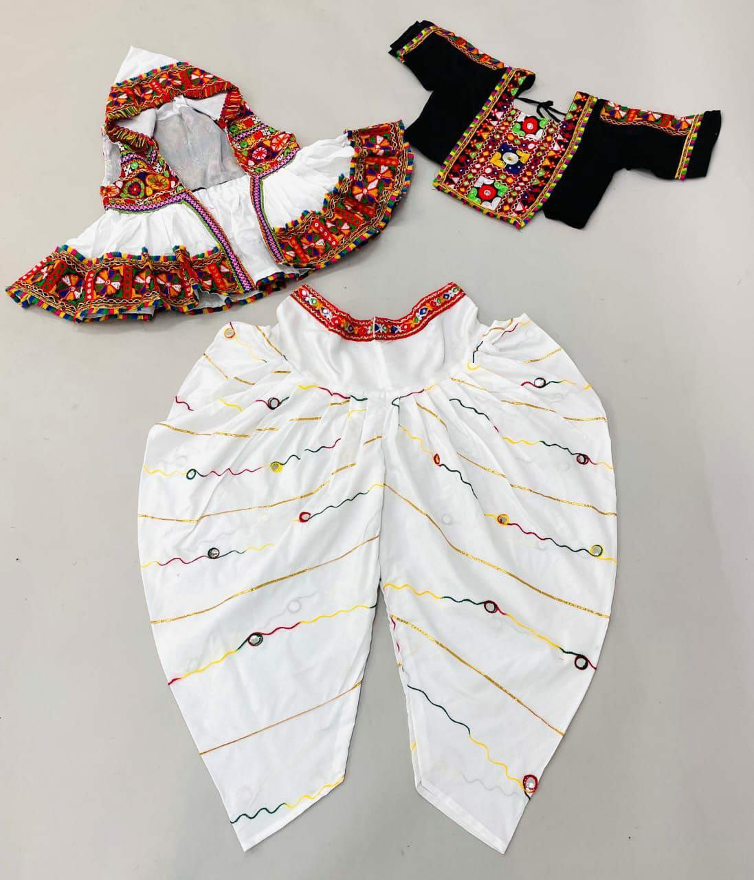 Kids Traditional Classy Dhoti, Kedia Blouse and Kedia with Cap Navratri Dress