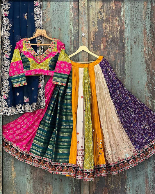 Traditional Multi Color Muslin Cotton Lehenga Choli