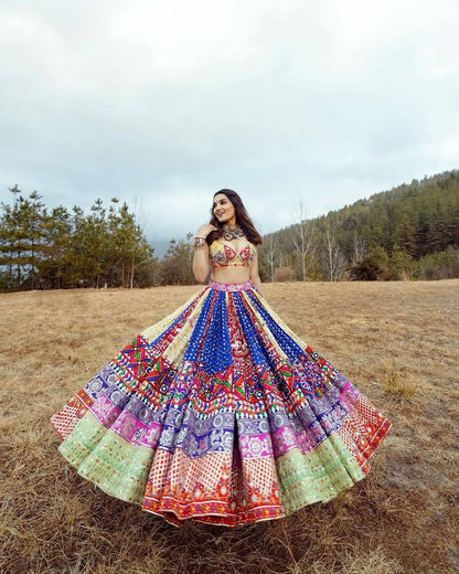 Beautiful Multi Digital Printed Navratri Gujarati Lehenga Choli