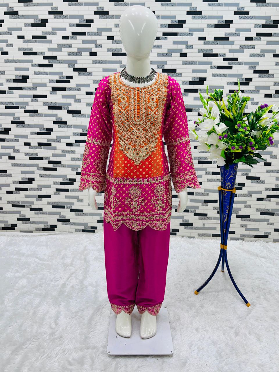 Presenting a New Party Wear Look Top , Salwar With Dupatta