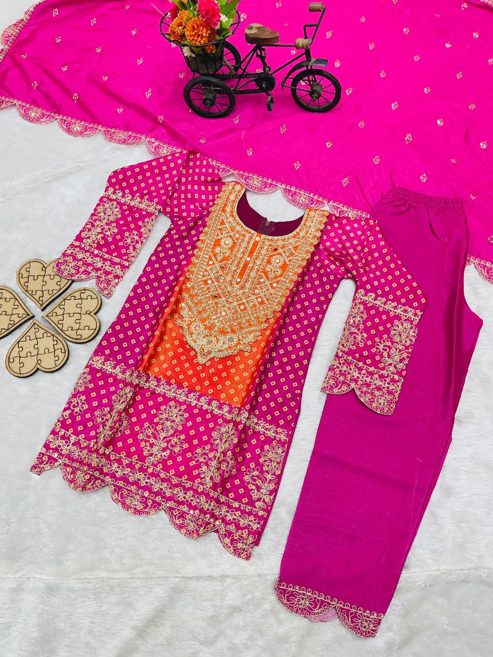 Presenting a New Party Wear Look Top , Salwar With Dupatta