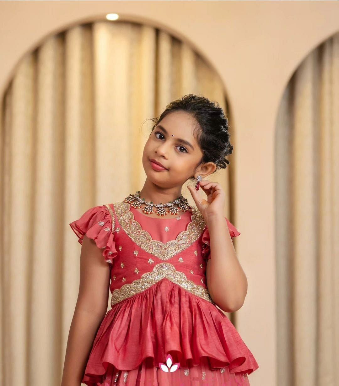 Designer Party Wear Kid's Kalamkari Print Lehenga Choli