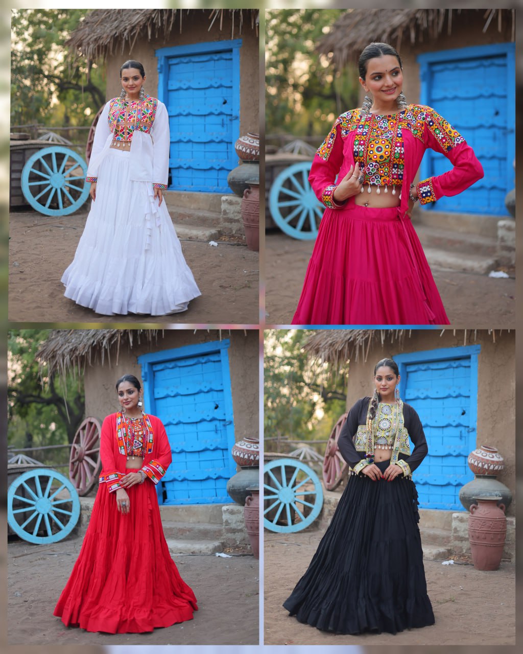 NAVRATRI WEAR LEHENGA CHOLI AND KOTI SET