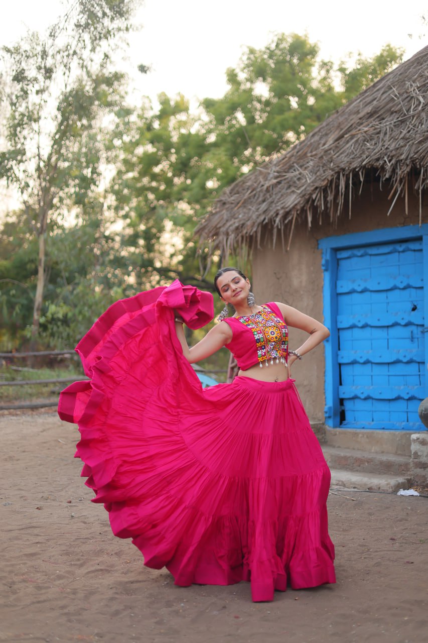 NAVRATRI WEAR LEHENGA CHOLI AND KOTI SET