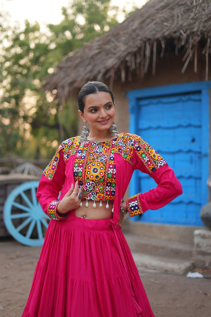 NAVRATRI WEAR LEHENGA CHOLI AND KOTI SET