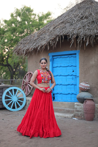 NAVRATRI WEAR LEHENGA CHOLI AND KOTI SET