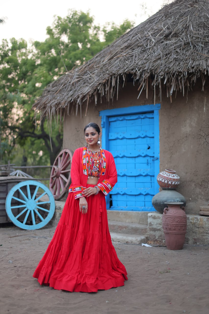 NAVRATRI WEAR LEHENGA CHOLI AND KOTI SET