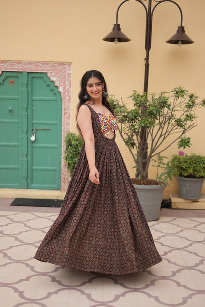 FANCY WORK NAVRATRI WEAR GOWN