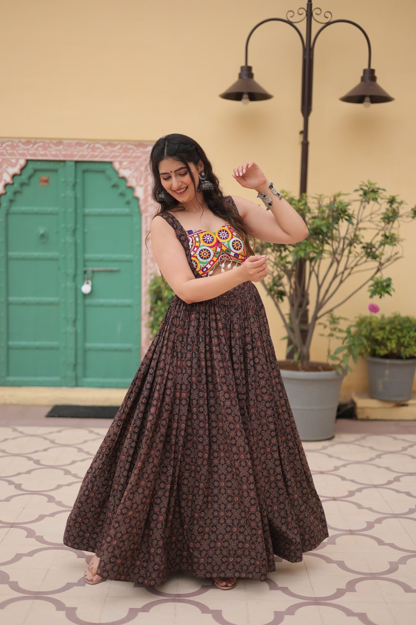 FANCY WORK NAVRATRI WEAR GOWN