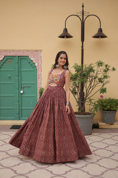 FANCY WORK NAVRATRI WEAR GOWN