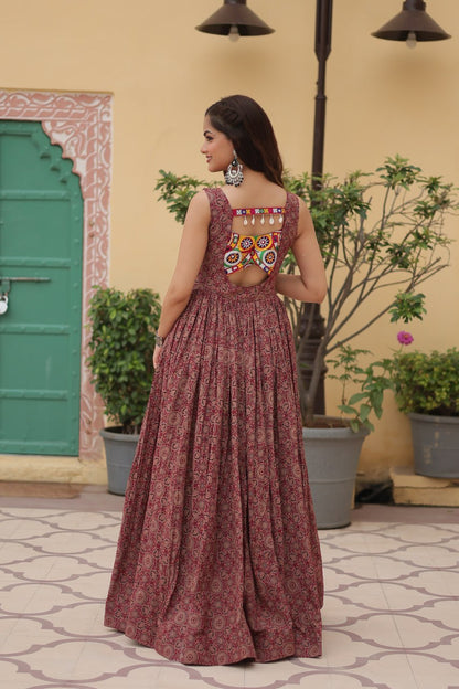 FANCY WORK NAVRATRI WEAR GOWN