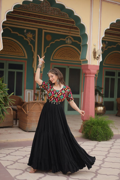 Gamthi Kodi Work Black Gown Dress For Girls