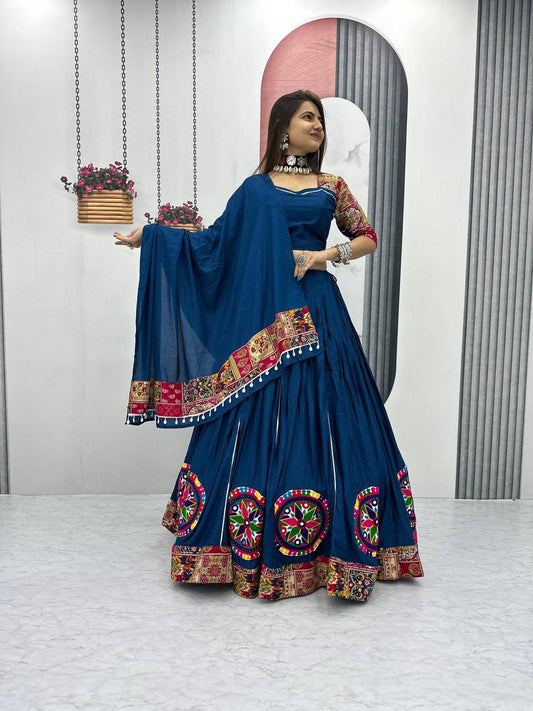 Navaratri Special Gamthi Work Lehenga Indian Traditional Look Festival Collection