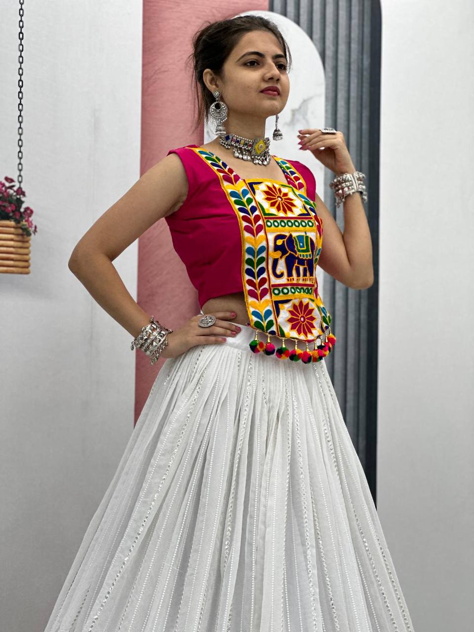 Navratri Special Gamathi Work Lehenga Choli