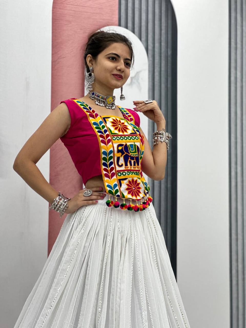 Navratri Special Gamathi Work Lehenga Choli