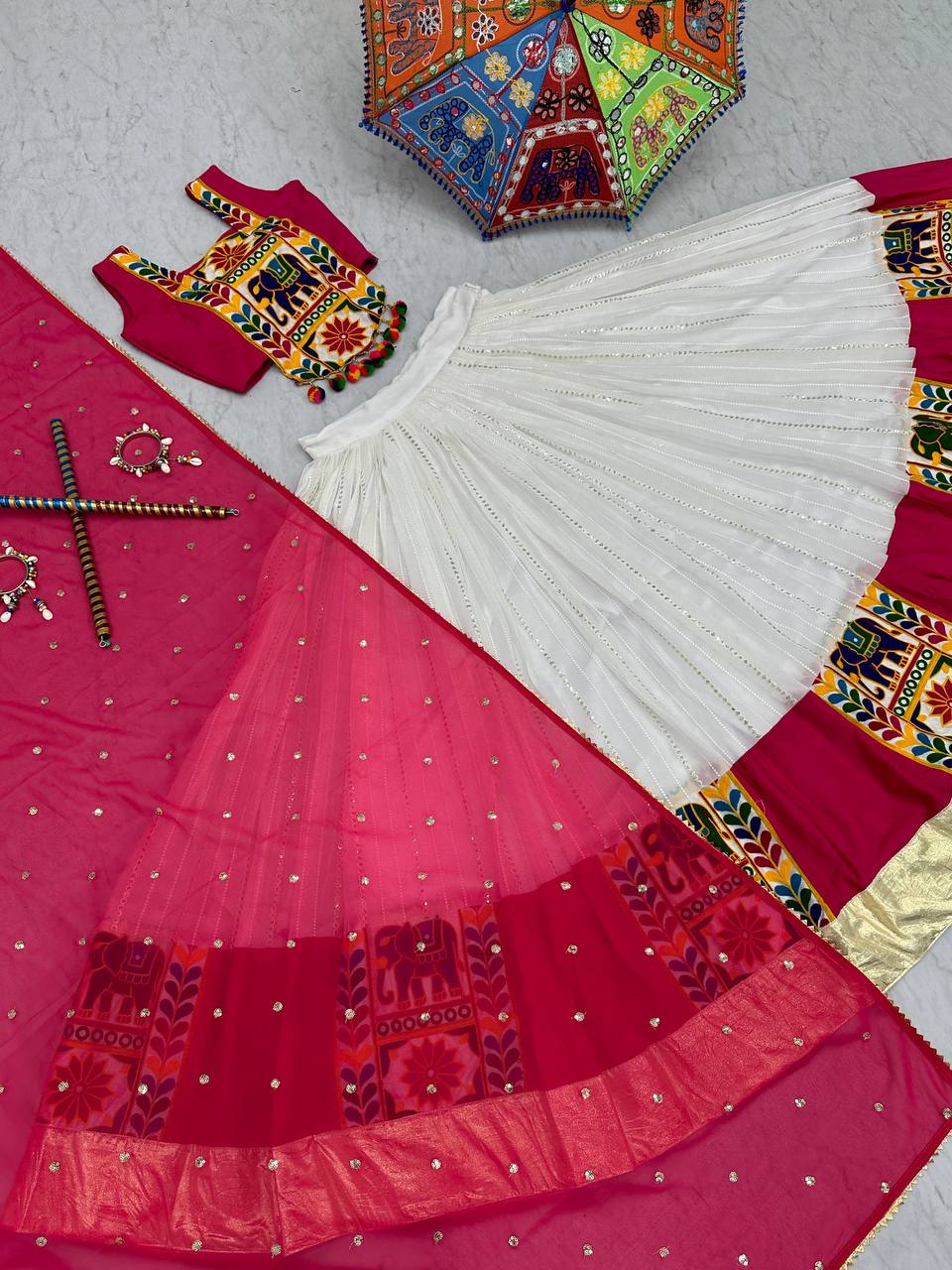 Navratri Special Gamathi Work Lehenga Choli