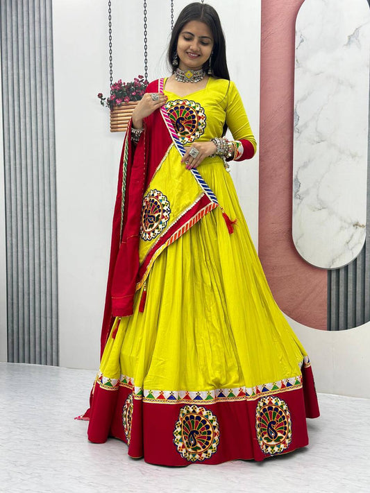 Pure Cotton Gamthi work Navratrti Special Chaniya Choli