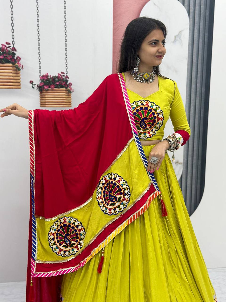 Pure Cotton Gamthi work Navratrti Special Chaniya Choli