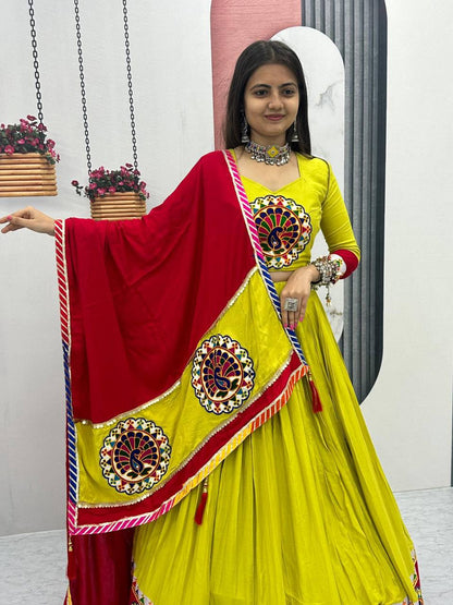 Pure Cotton Gamthi work Navratrti Special Chaniya Choli