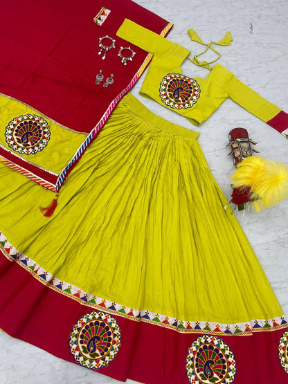 Pure Cotton Gamthi work Navratrti Special Chaniya Choli