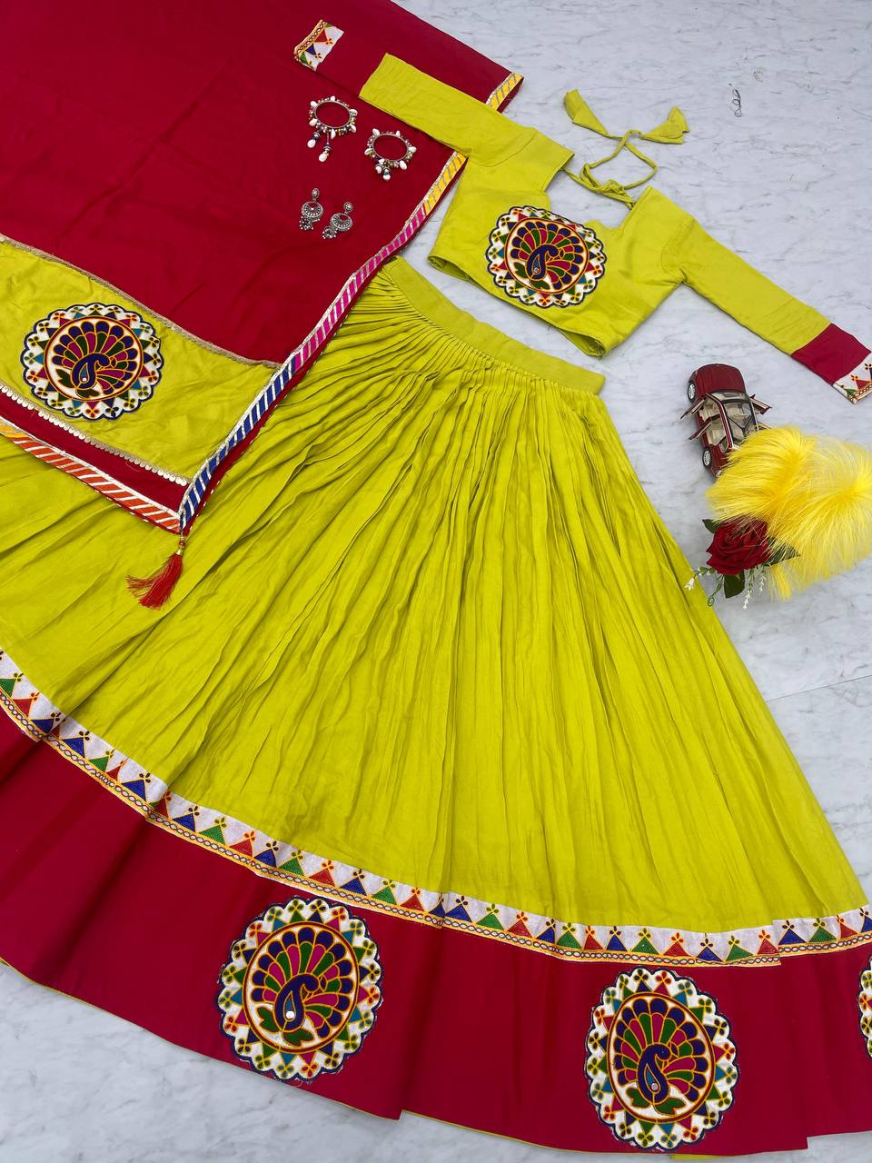 Pure Cotton Gamthi work Navratrti Special Chaniya Choli