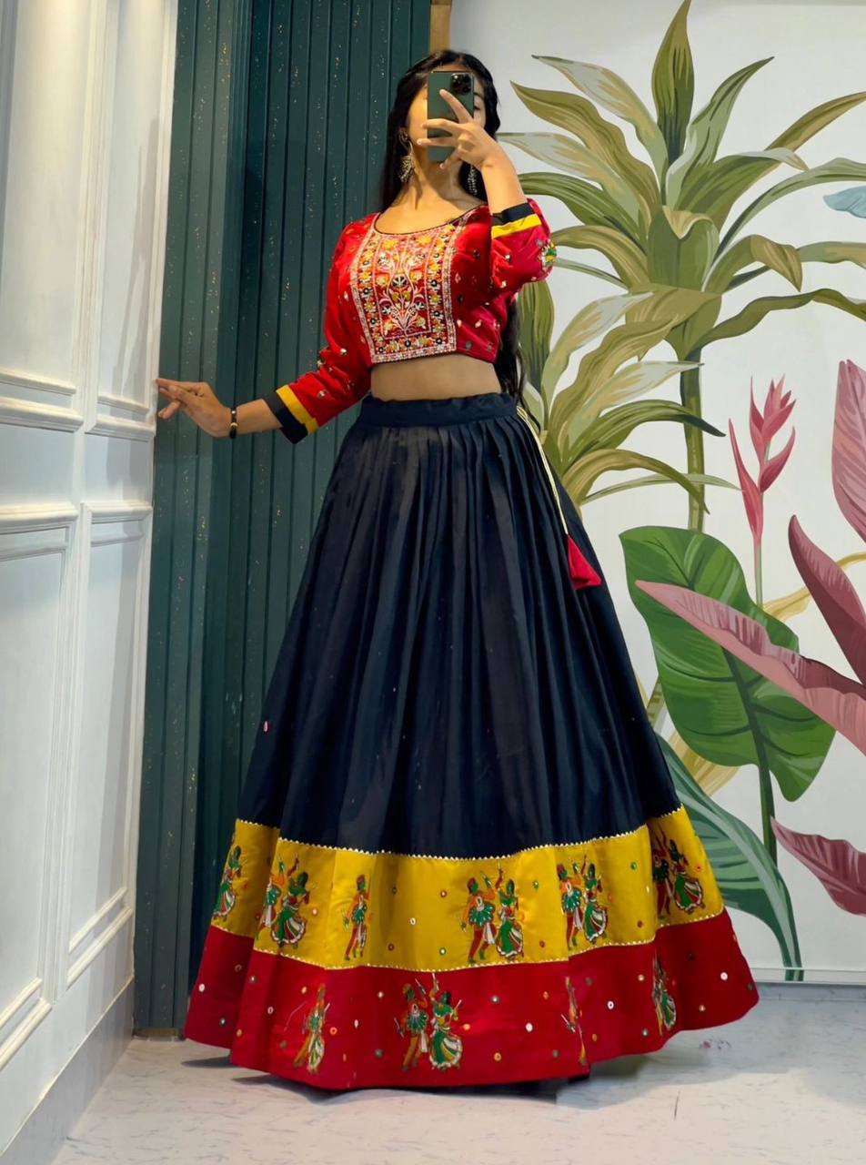 Beautiful Designer Traditional Navratri Cotton Lehenga Choli