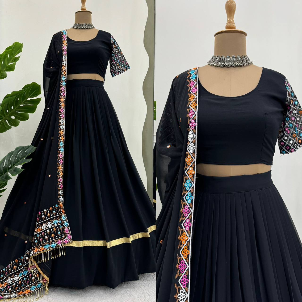 Stunning Black Colour Lehenga Choli for Effortless Elegance