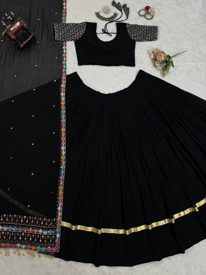 Stunning Black Colour Lehenga Choli for Effortless Elegance