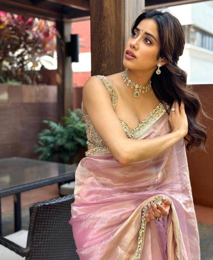 Janhvi Kapoor Saree Look For Cocktail Party