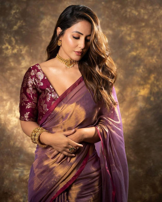 JATRIQQ Bollywood Silk Blend Saree With Unstitched Blouse