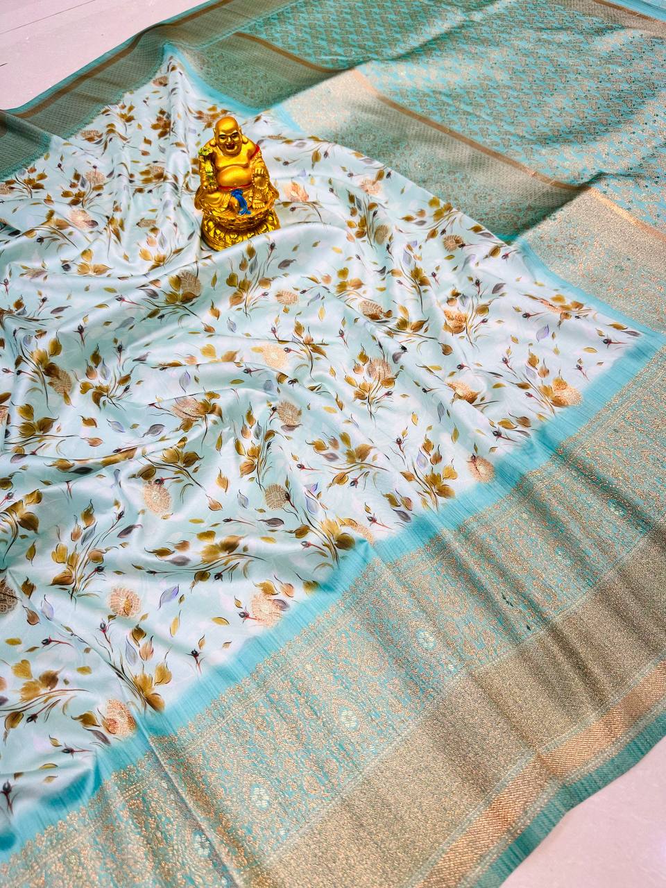 Soft silk saree with digital print