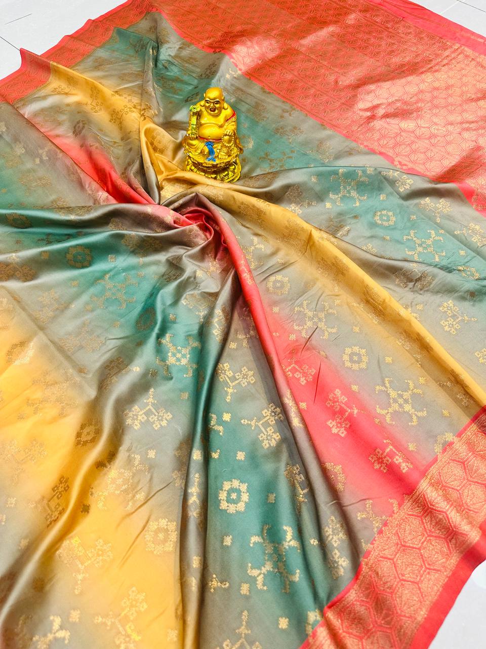 Soft silk Rainbow Patola Digital print saree for Marriage function