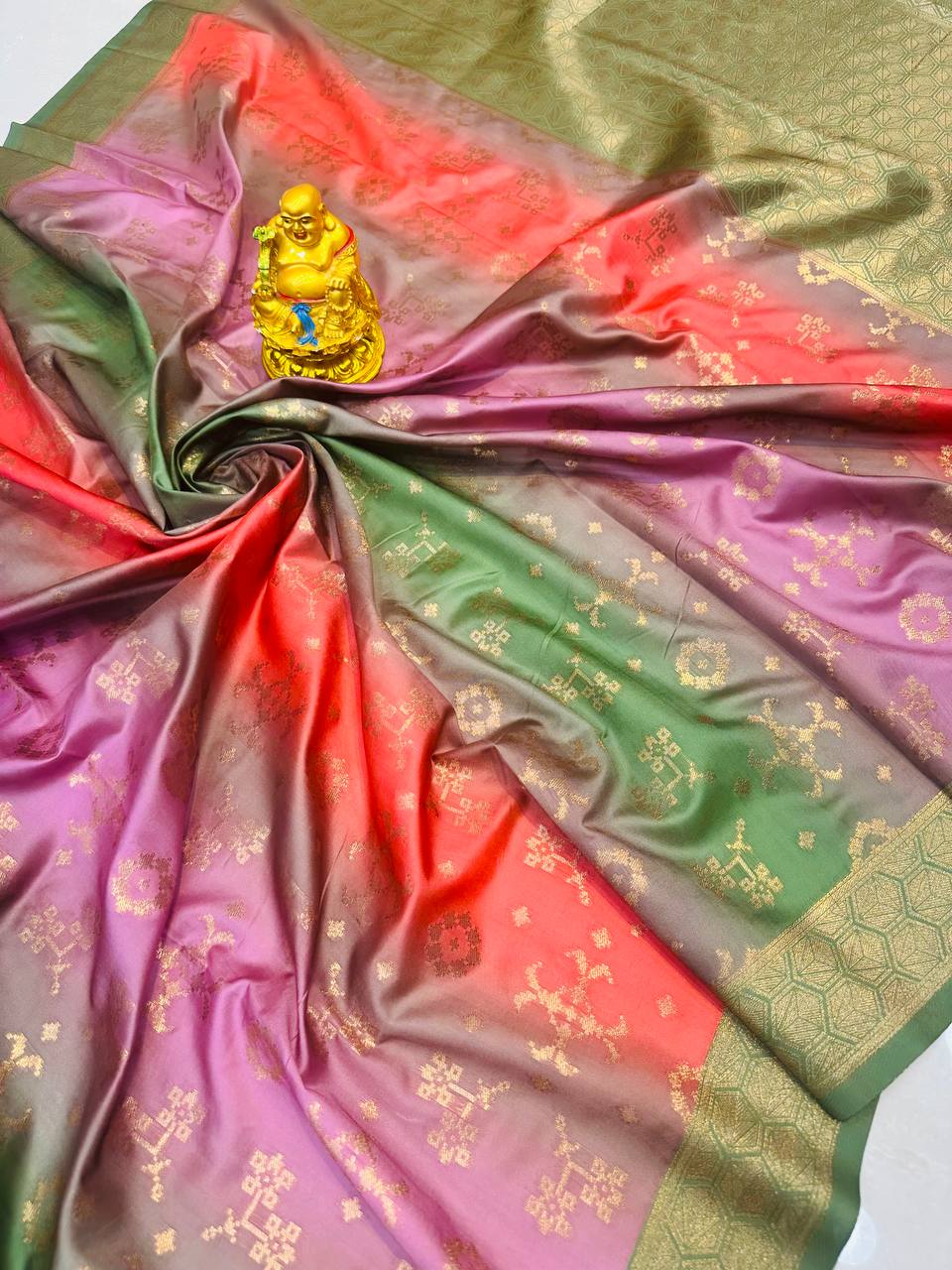 Soft silk Rainbow Patola Digital print saree for Marriage function