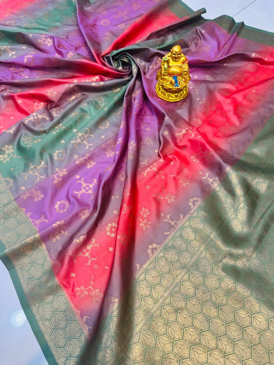 Soft silk Rainbow Patola Digital print saree for Marriage function